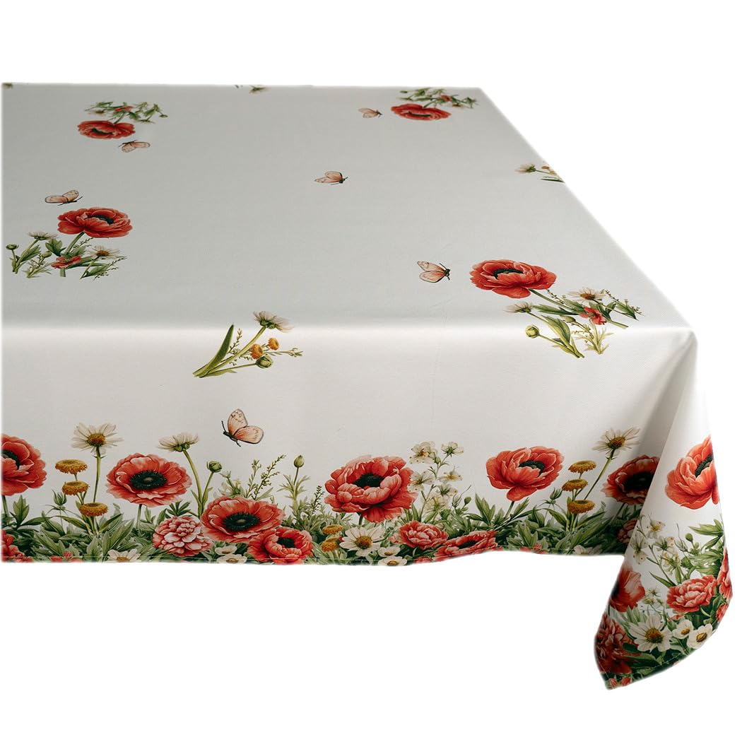 Texpot Tischdecken nappe ronde coquelicots 150x150 cm
