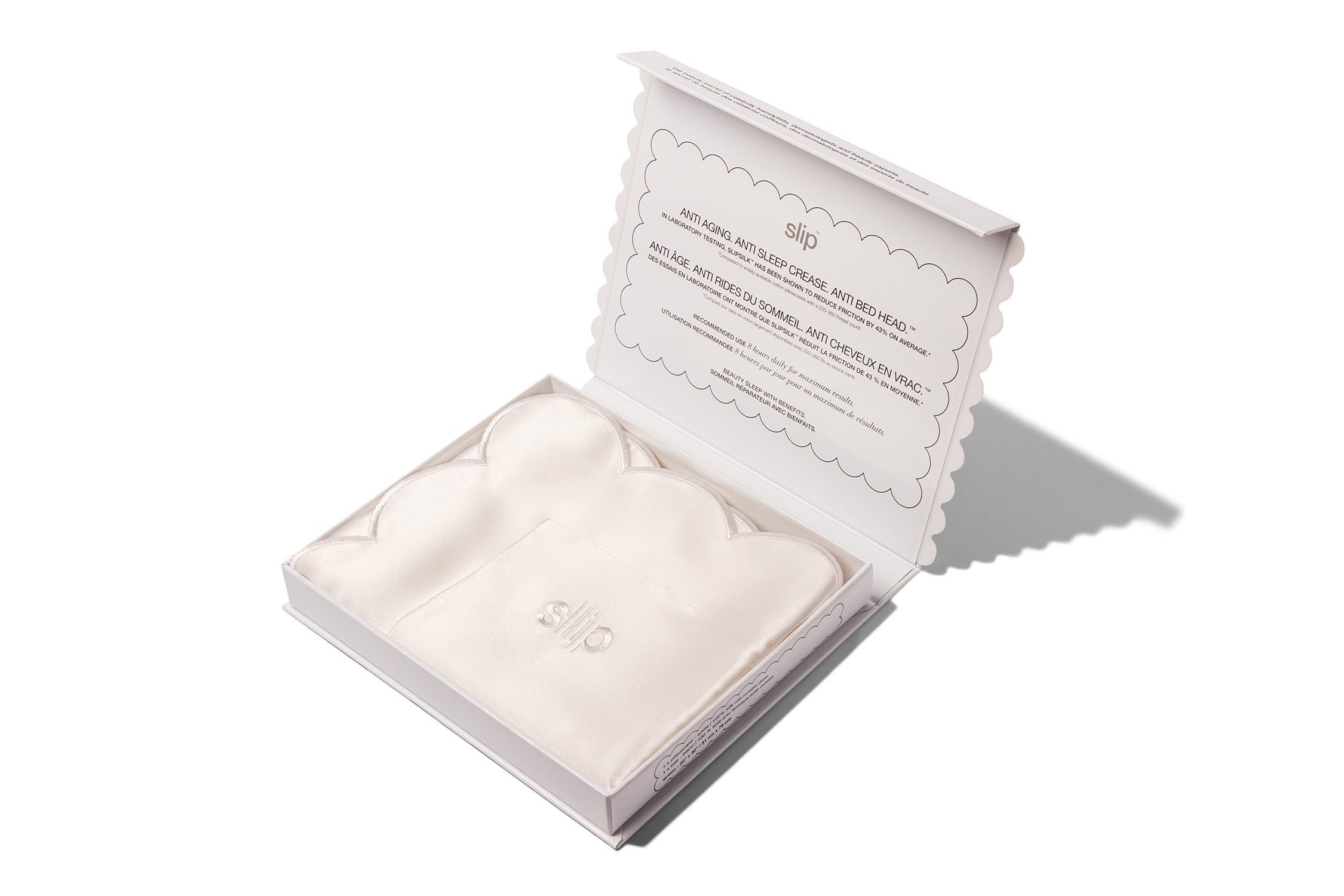 Slip Queen Zippered Taie d'oreiller Blanche 51x76cm Soie