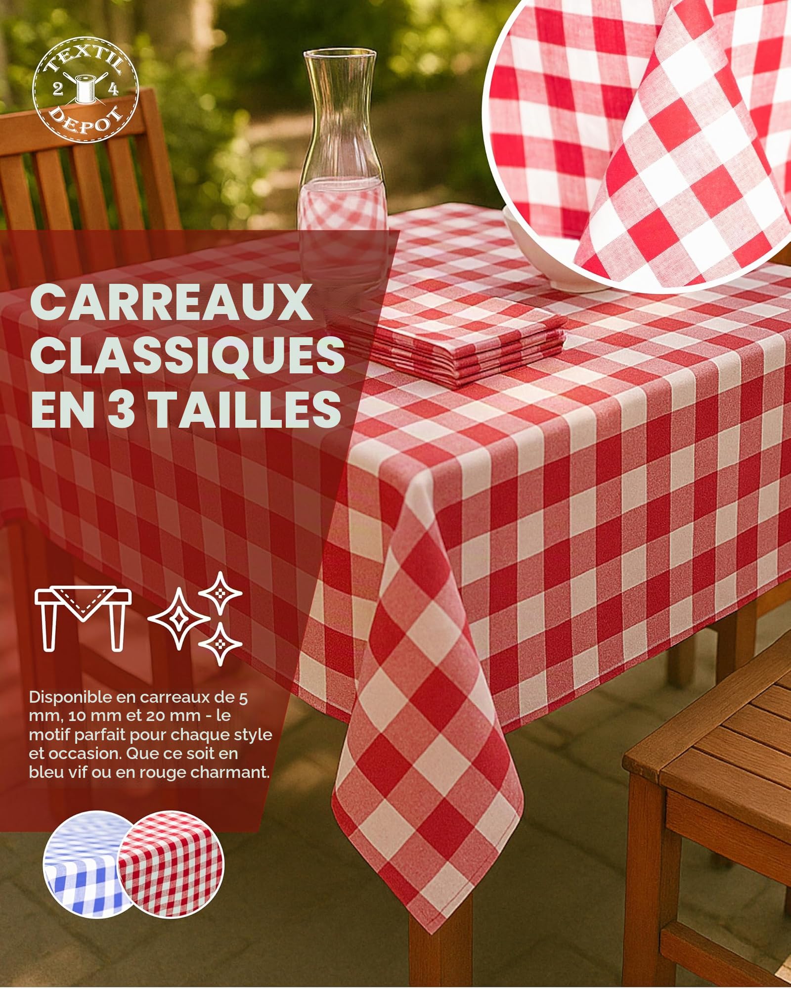 Texpot Servietten lot 6 serviettes table coton 30 x 30 cm