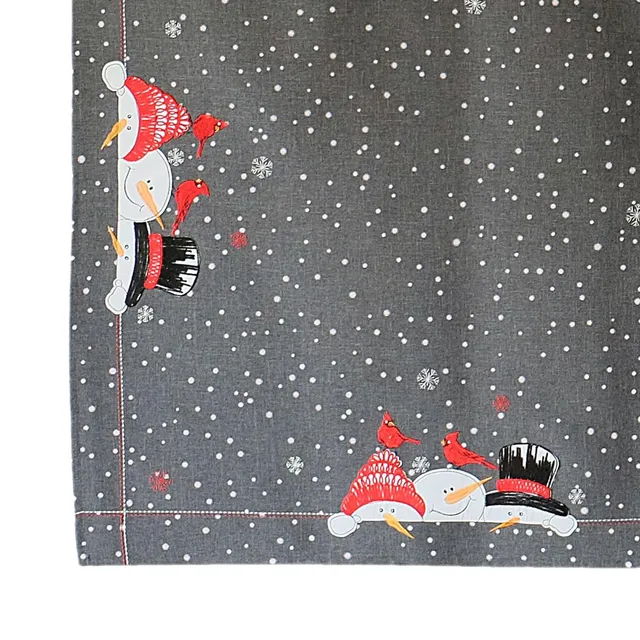 TEXPOT Tischdecken nappe 85x85 carrée broderie bonhomme neige