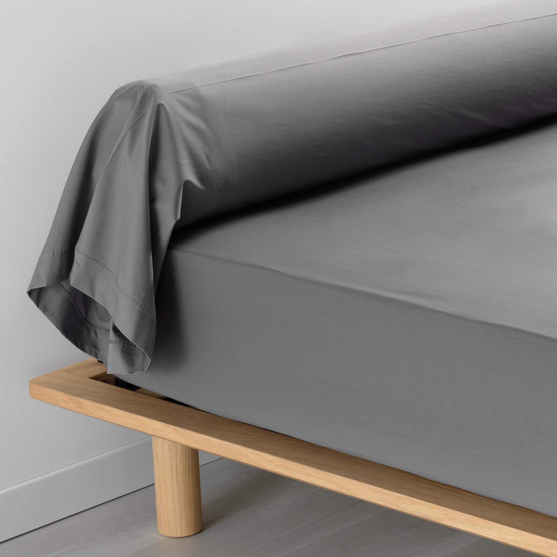 Promo Linge Taies de Traversin percale 85x185 taie anthracite