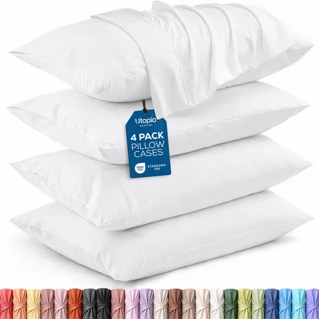 Utopia Bedding Bed Sheets taie microfibre blanc Queen