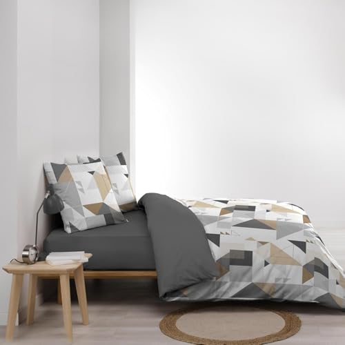 Promo Linge Trigone parure de lit 140x200cm microfibre imprimée