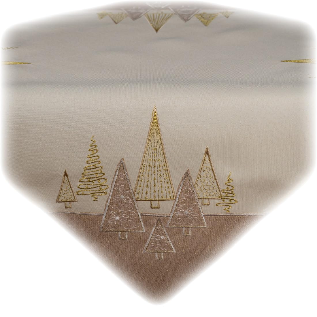 TEXPOT Tischläufer chemin de table 40x140 vert foncé sapins Noël