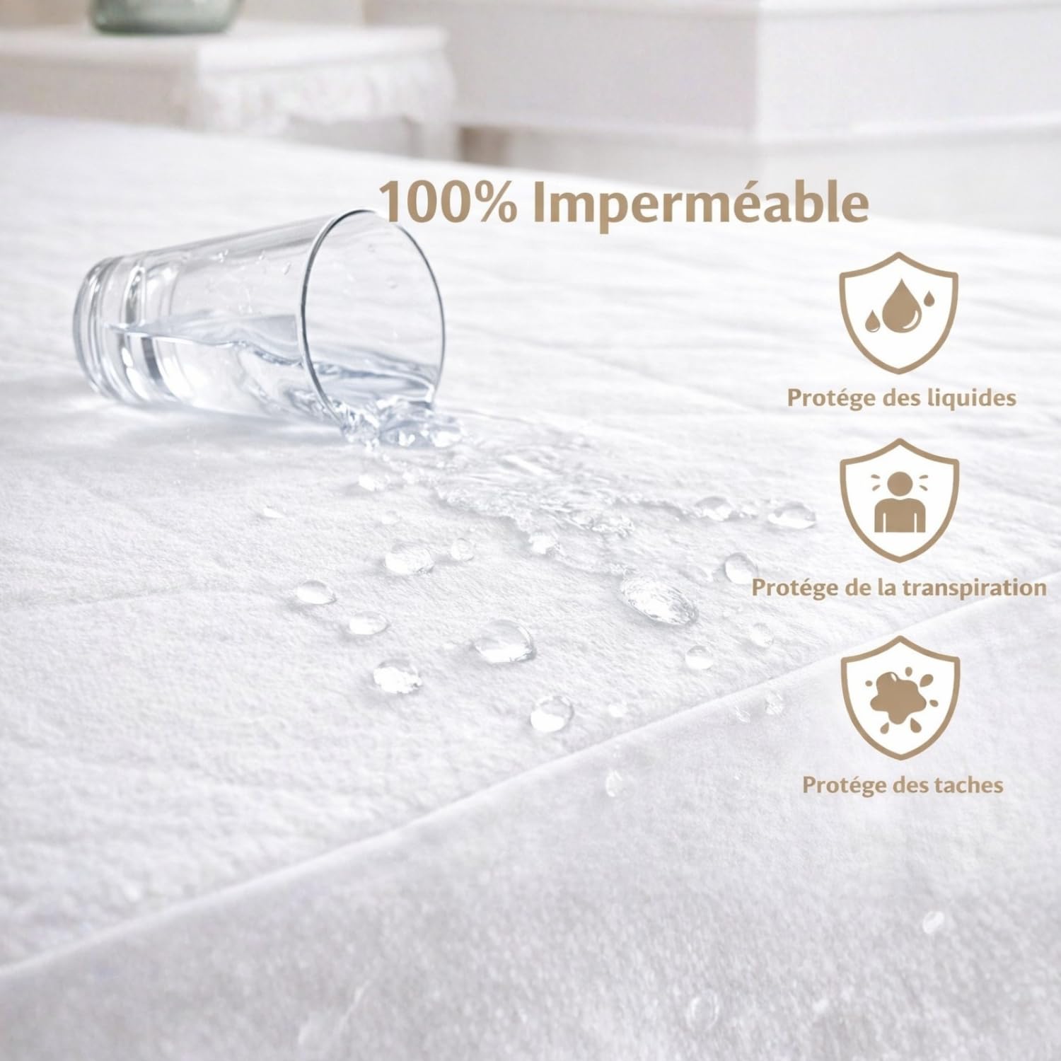 PROMO LINGE Protège Matelas Imperméable 90x200cm Bonnet 30cm