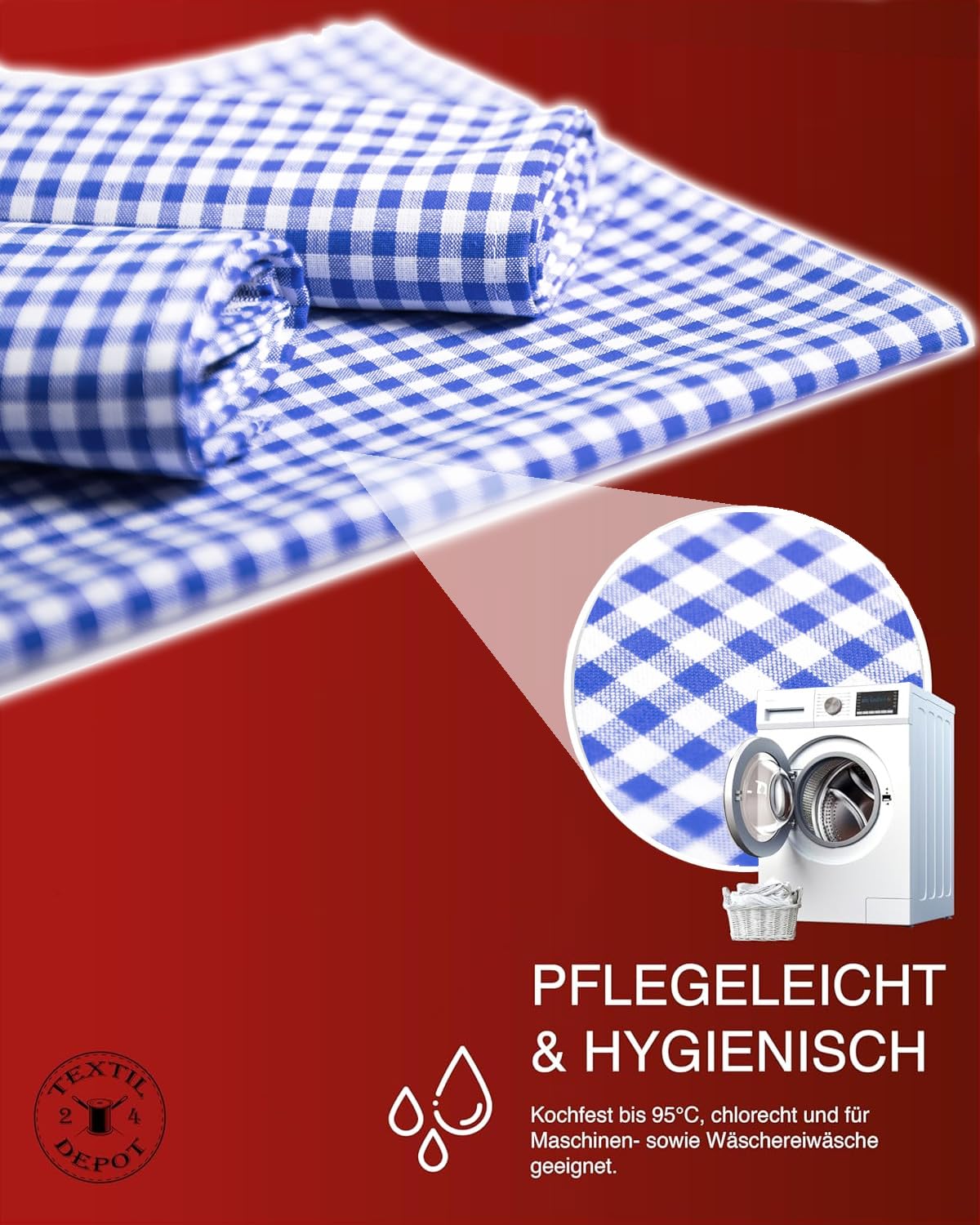 Texpot Tischdecken nappe coton carreaux bleus 110x110 cm