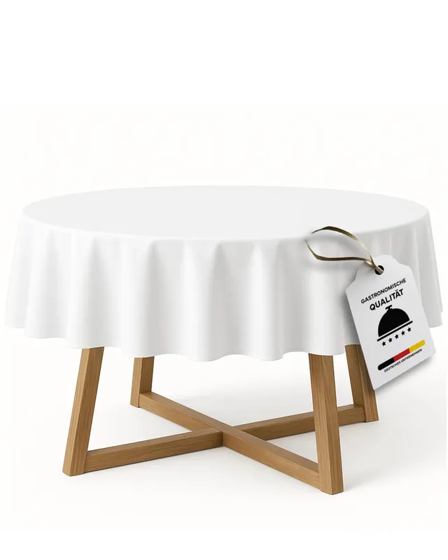 Texpot Tischdecken Nappe Ronde 200 cm Blanc Coton
