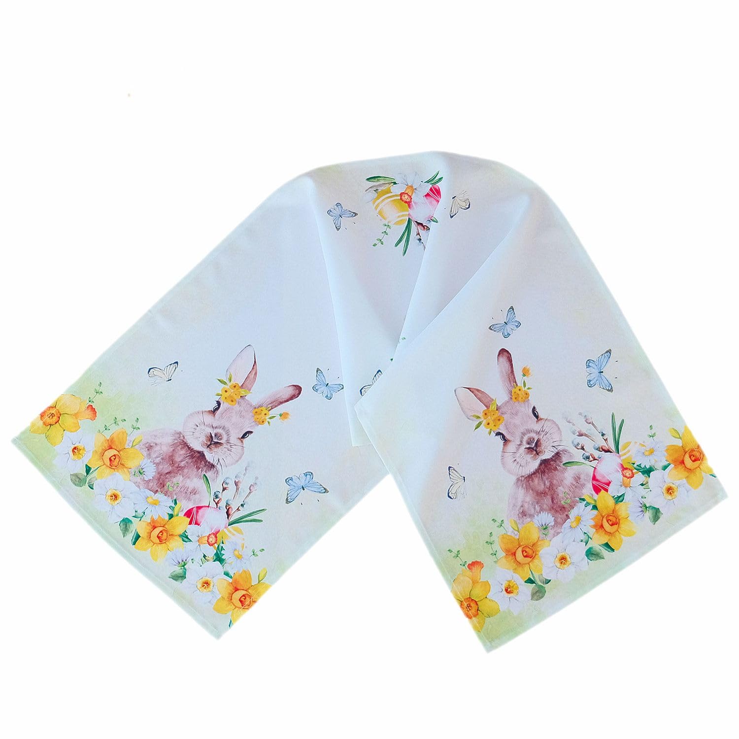 TEXPOT Tischläufer chemin de table lapin Pâques 140x40 polyester