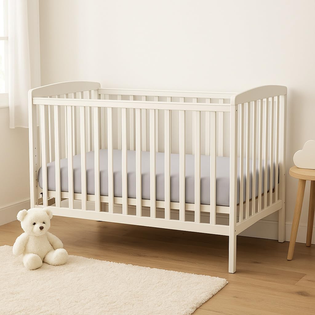 TEXPOT Bettlaken drap-housse 60x120 cm gris bébé coton