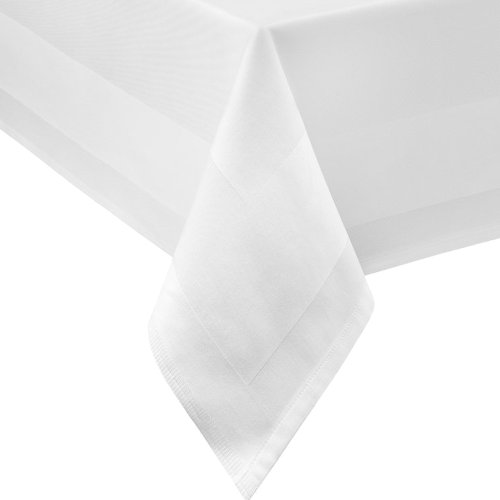 TEXPOT Tischdecken nappe damassée 180x180 cm blanc coton