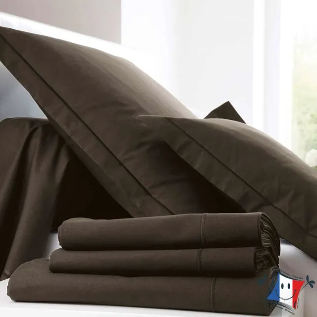 Blanc des Vosges drap housse satin coton blanc 180x200