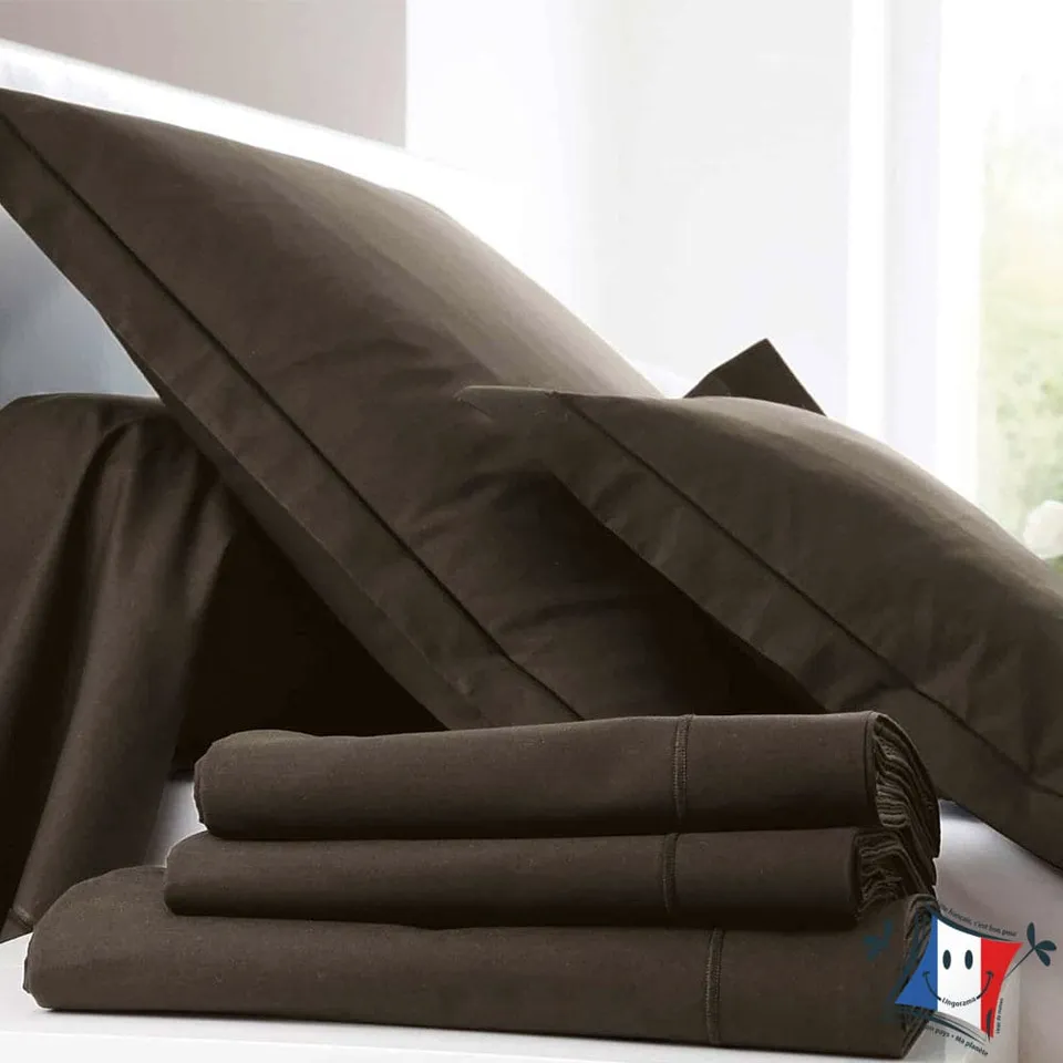 Blanc des Vosges drap housse satin coton blanc 180x200