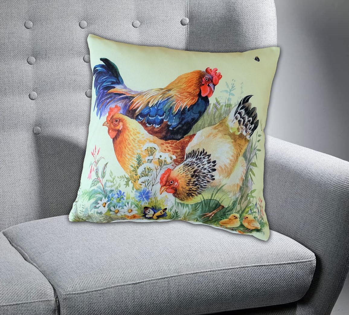 TEXPOT Servietten nappe coq imprimé 40x40 cm lot 1