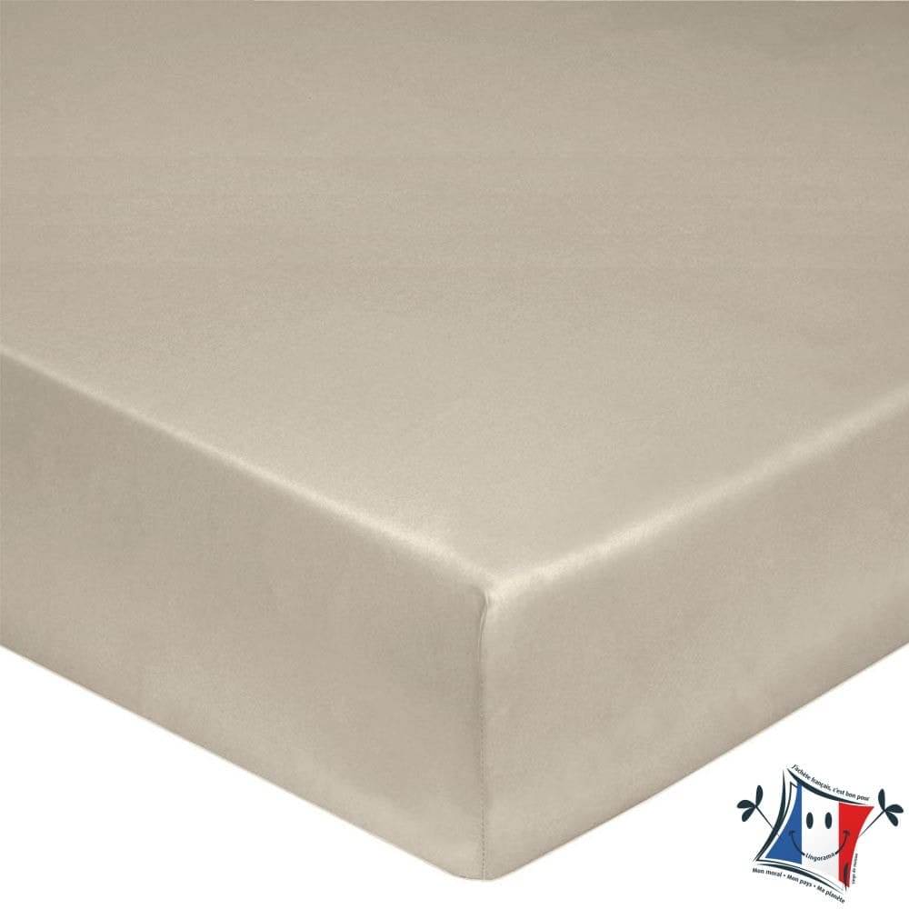 Lingorama Linge de lit Drap housse 160x200 percale coton bonnet 35 cm