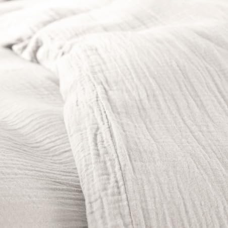 Promo Linge parure lit gaze coton 140x200 cm blanc