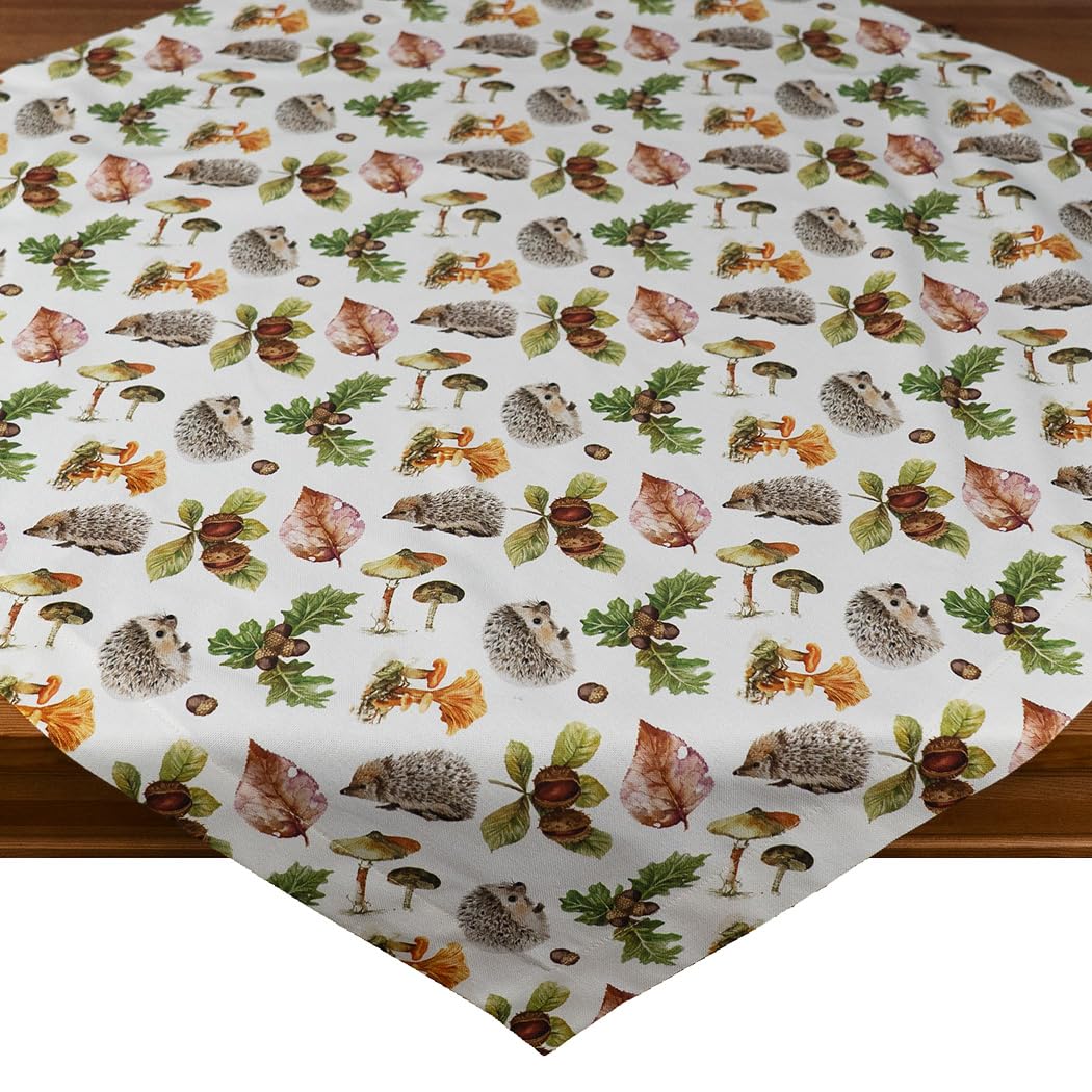 TEXPOT Tischdecken champignons hérissons nappe 85x85 cm automne