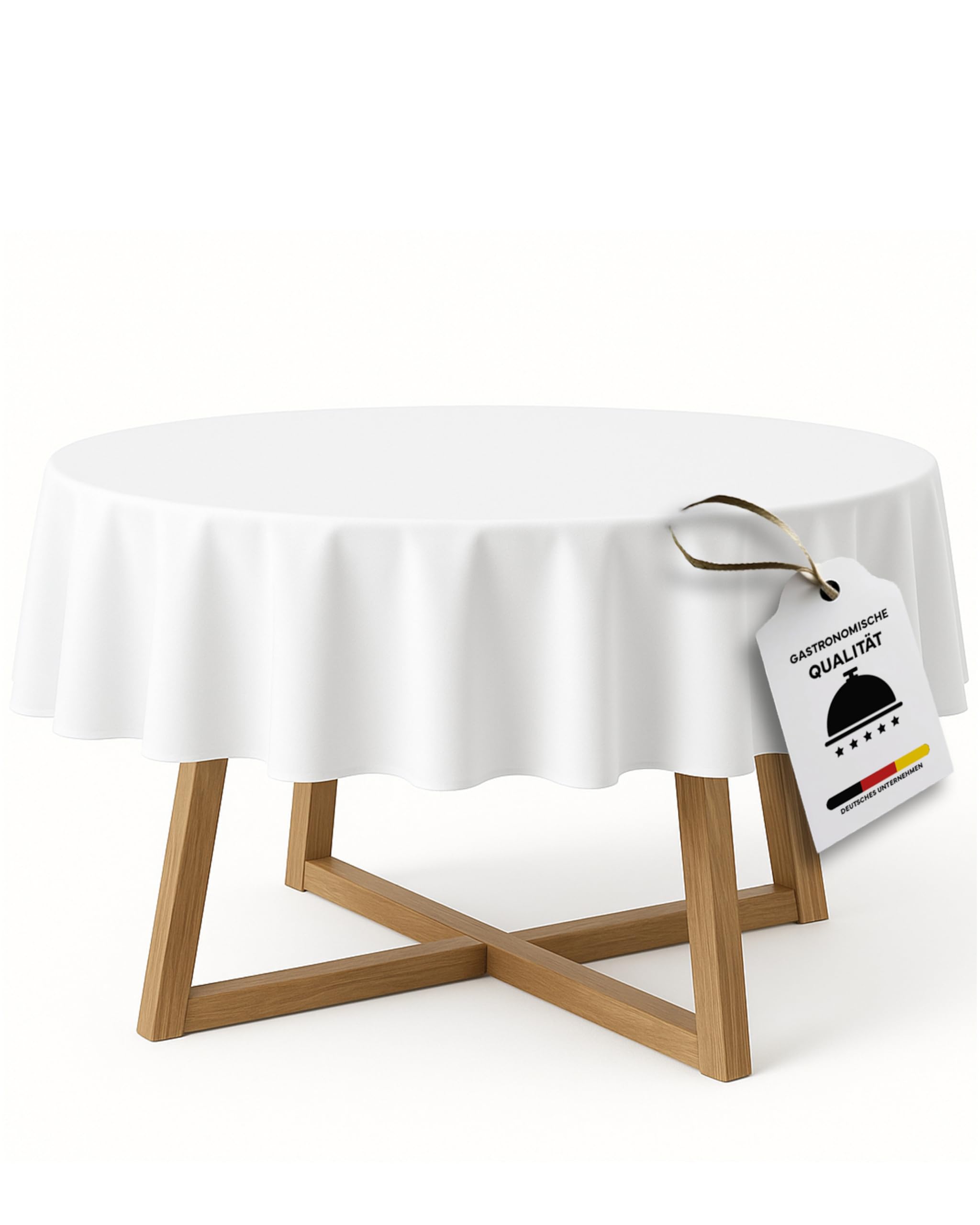 Texpot Tischdecken Nappe Ronde 200 cm Blanc Coton
