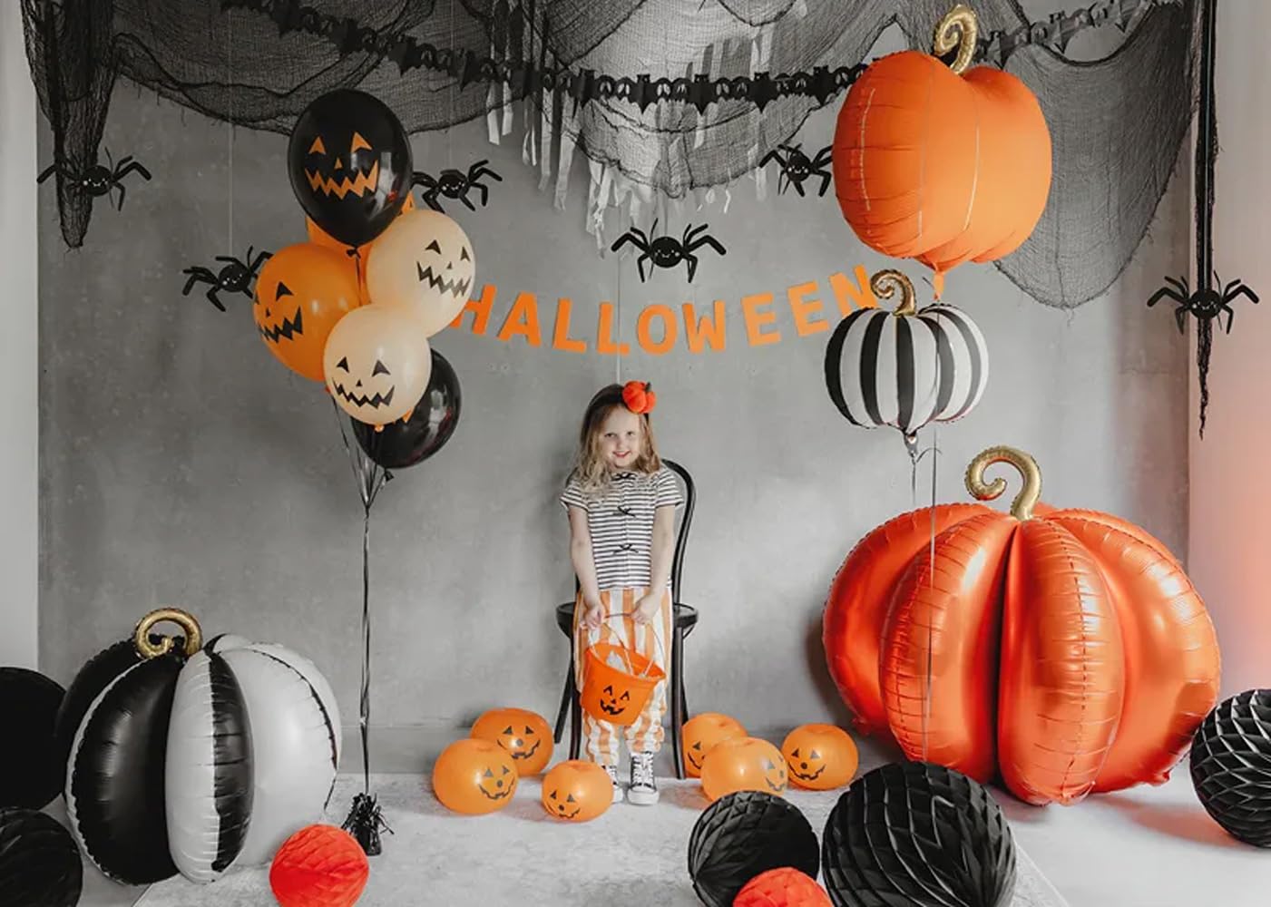 TEXPOT Deko guirlande Halloween orange papier