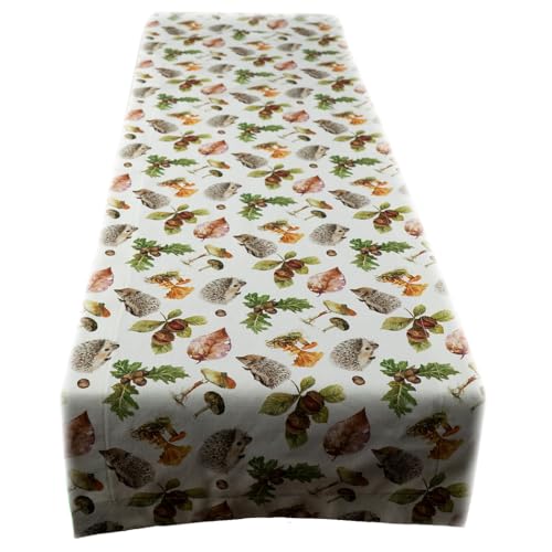 TEXPOT Tischdecken champignons hérissons nappe 85x85 cm automne