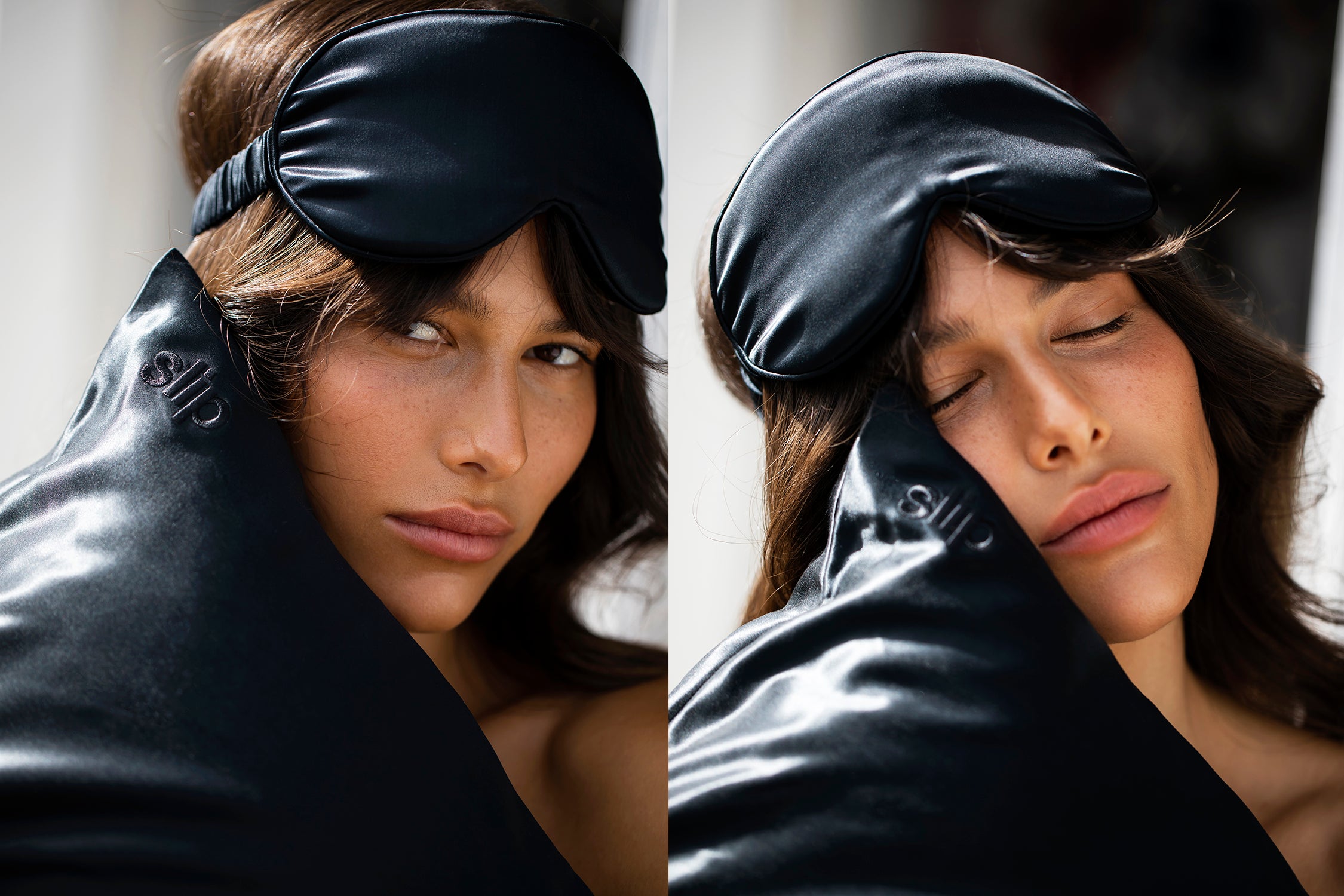 Slip Contour Sleep Mask masque de nuit soie Black noir