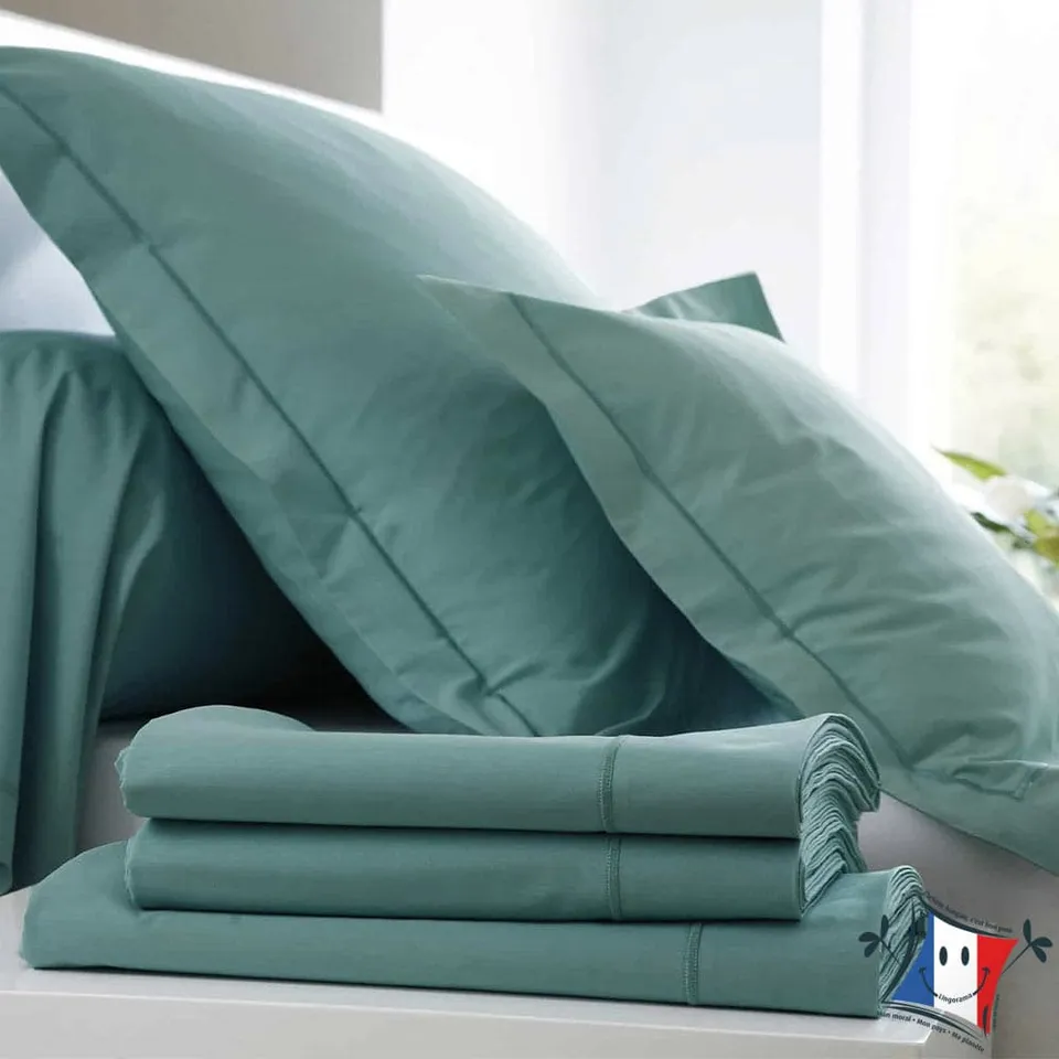 Blanc des Vosges Linge de Lit Drap-Housse Satin Coton 200x200