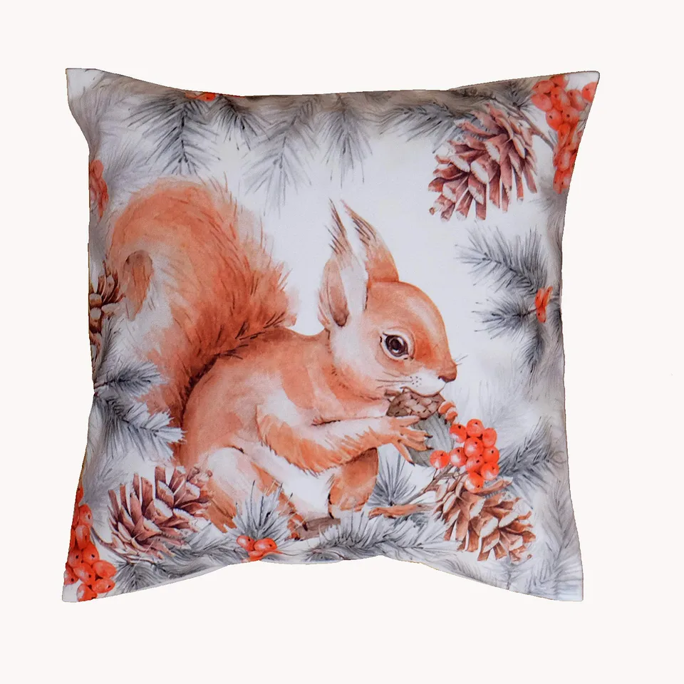 TEXPOT Kissenhüllen housse coussin écureuil 40x40 imprimé