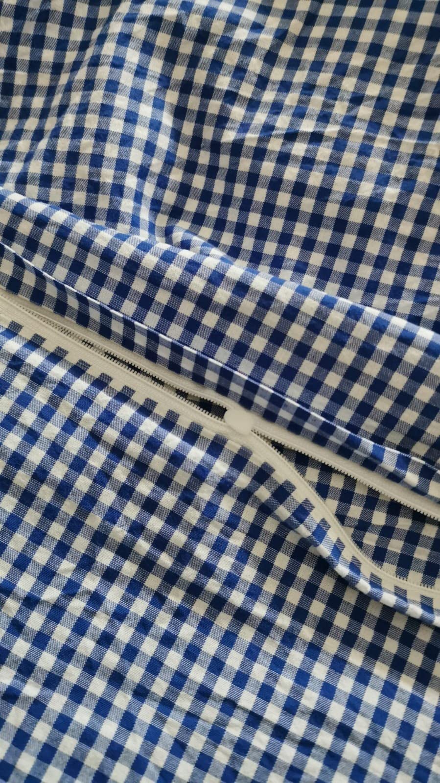 Texpot Bettwäsche parure carreaux bleus 135x200 coton