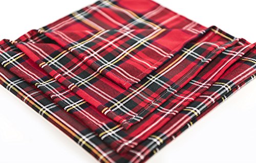 TEXPOT Meterware tissu tartan rouge 150cm au mètre