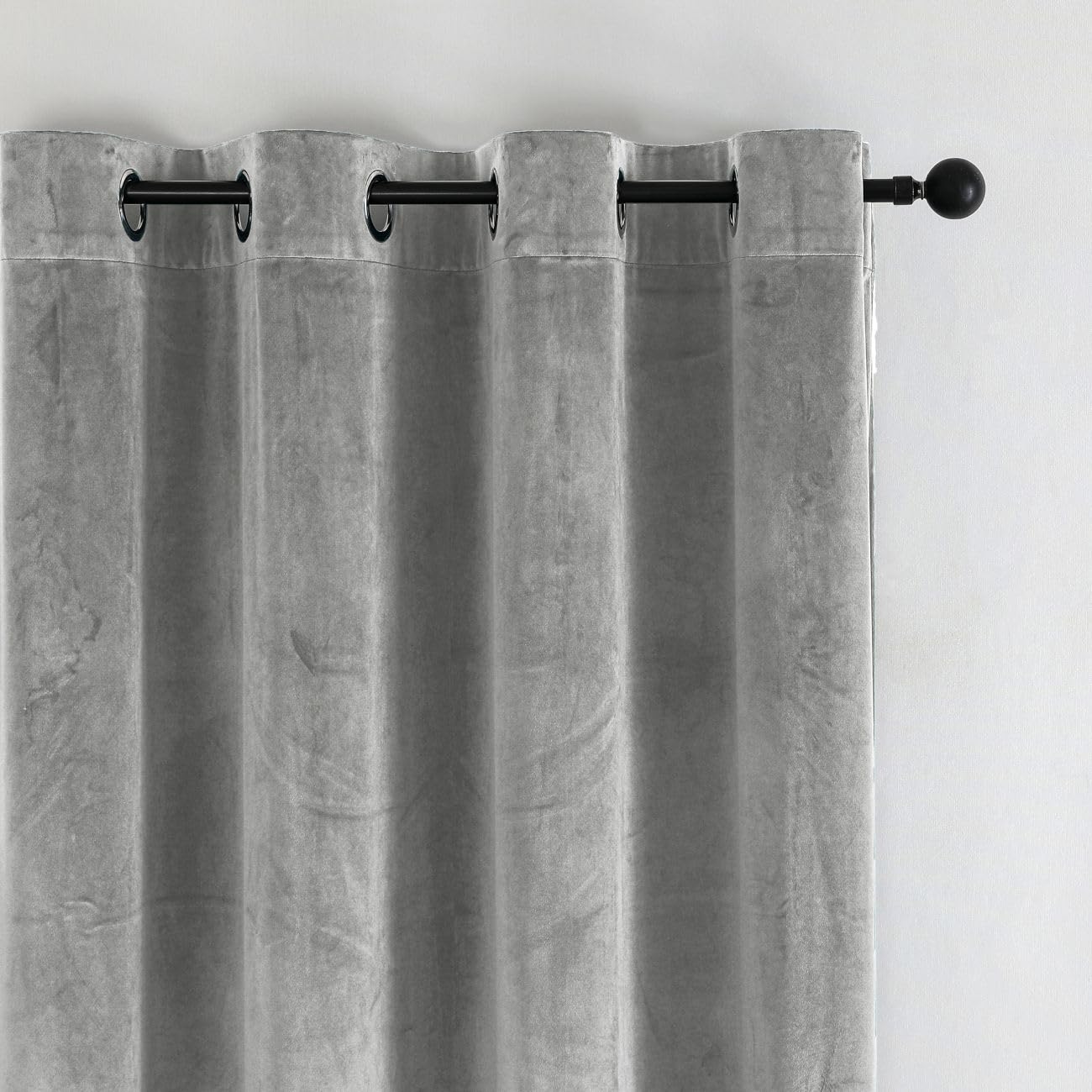 Texpot Vorhänge Rideau velours 140x245 gris clair œillets