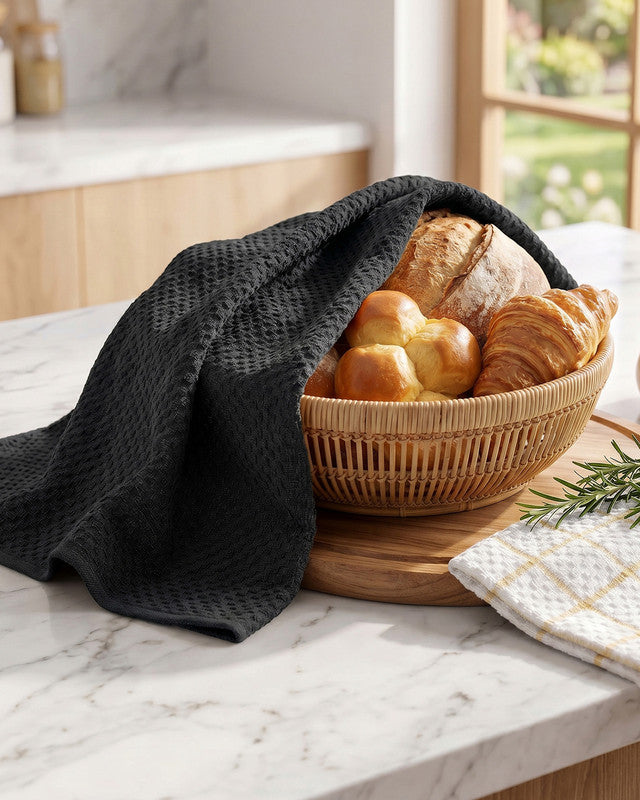 Utopia Bedding Towels torchon cuisine coton noir lot 12