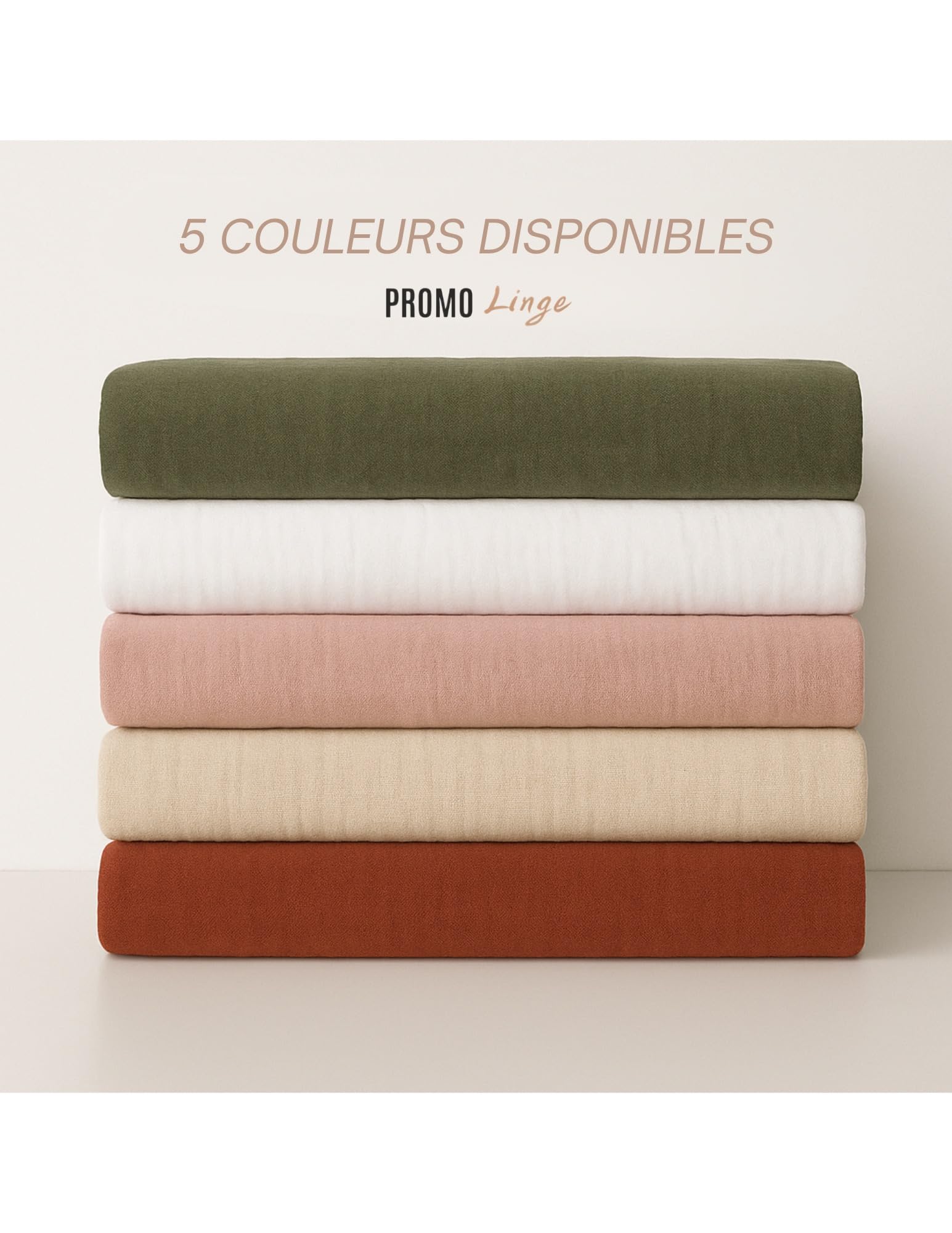 PROMO LINGE Draps Housse drap-housse beige 140x190 gaze coton