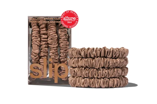 Slip Skinny Scrunchies Light Brown chouchou soie lot 4