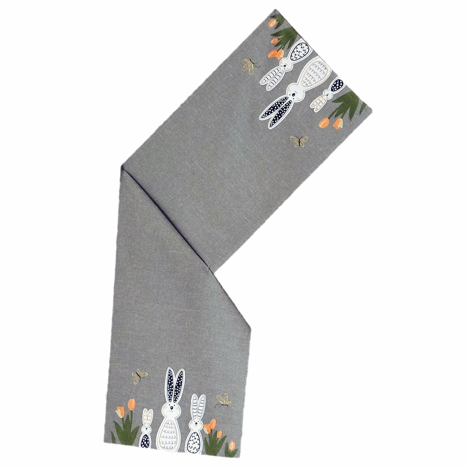 TEXPOT Tischläufer chemin de table 40x140 cm gris lapin de Pâques