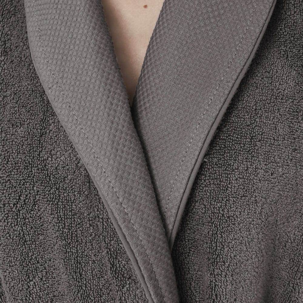 Lingorama Linge de bain Peignoir éponge coton anthracite