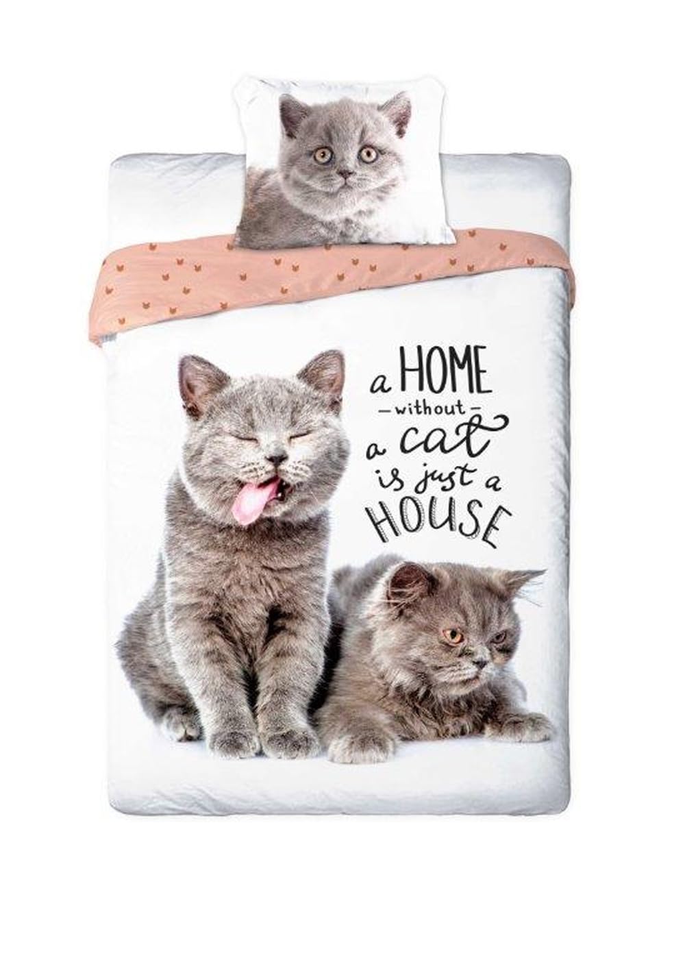 TEXPOT Bettwäsche parure coton chat 140x200