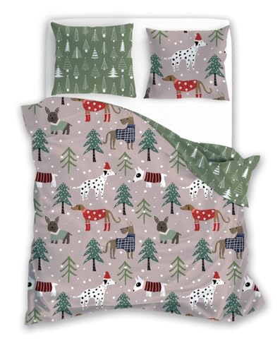 TEXPOT Bettwäsche parure Noël 220x200 pain d’épice microfibre
