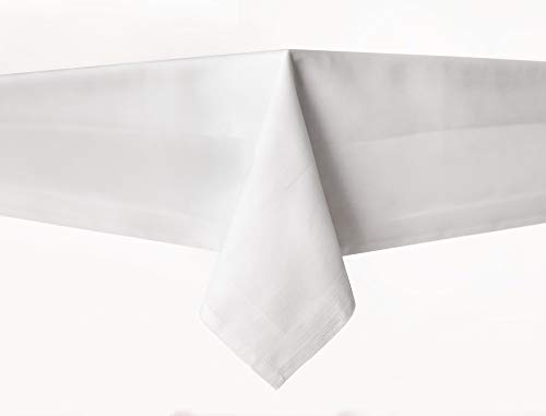 Texpot Tischdecken Nappe Coton Blanc 80x80 Bord Satin