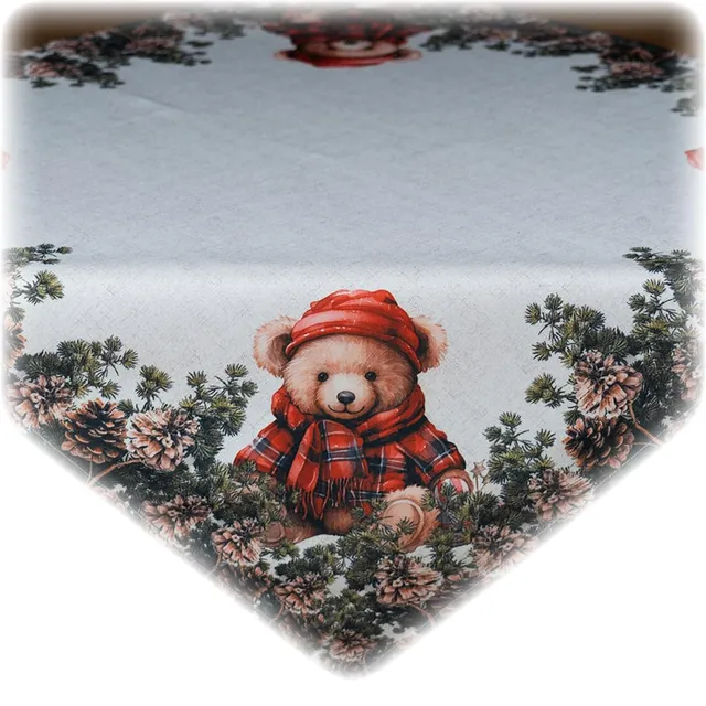 TEXPOT Tischdecken nappe Noël 85x85 cm motif ourson