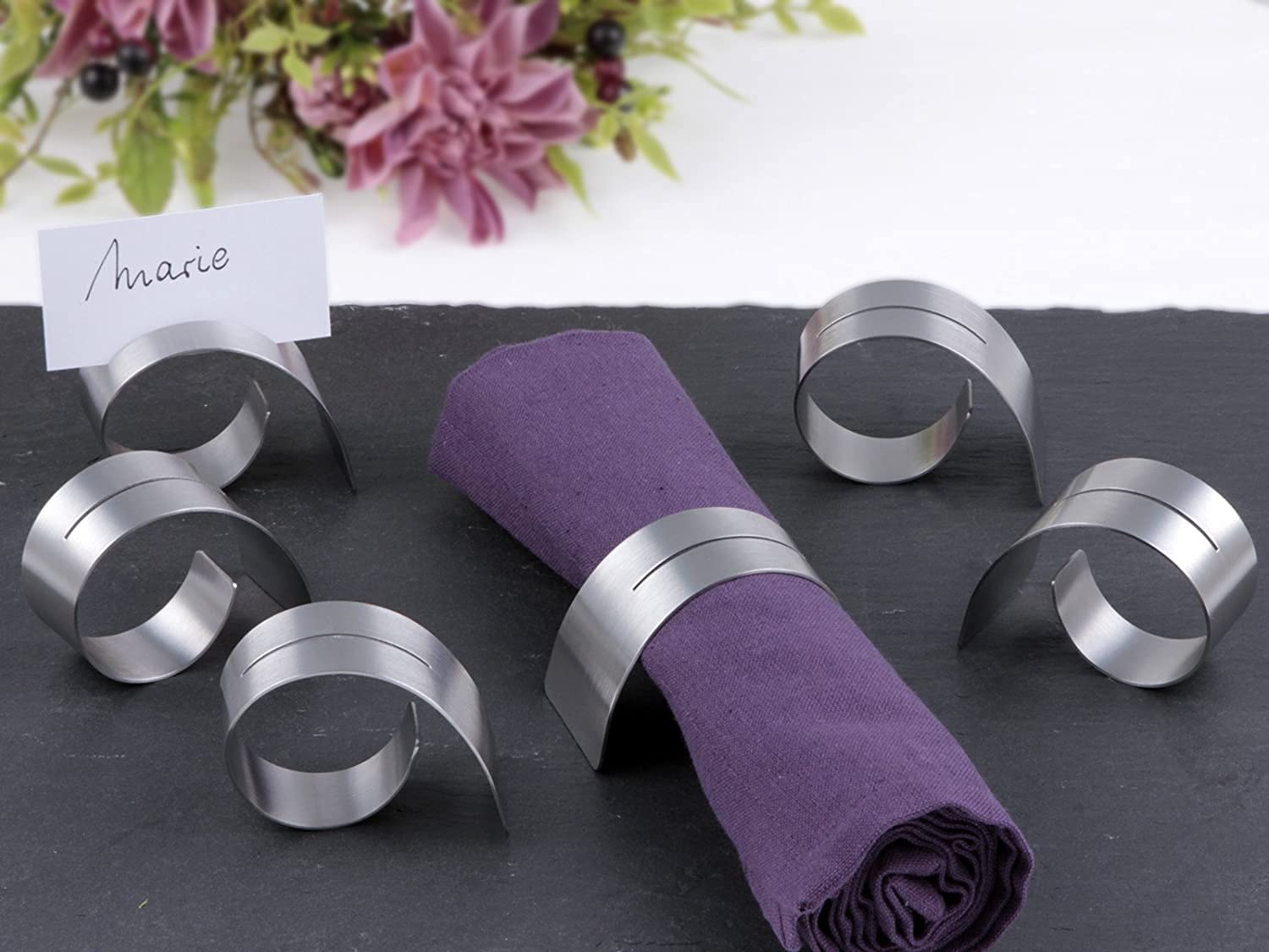 Texpot Serviettenringe ronds serviette inox fente lot 6