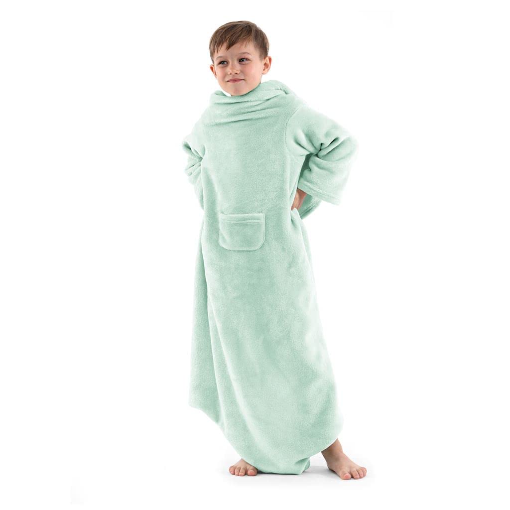 TEXPOT Kuscheldecken plaid enfant vert clair 90x105 cm