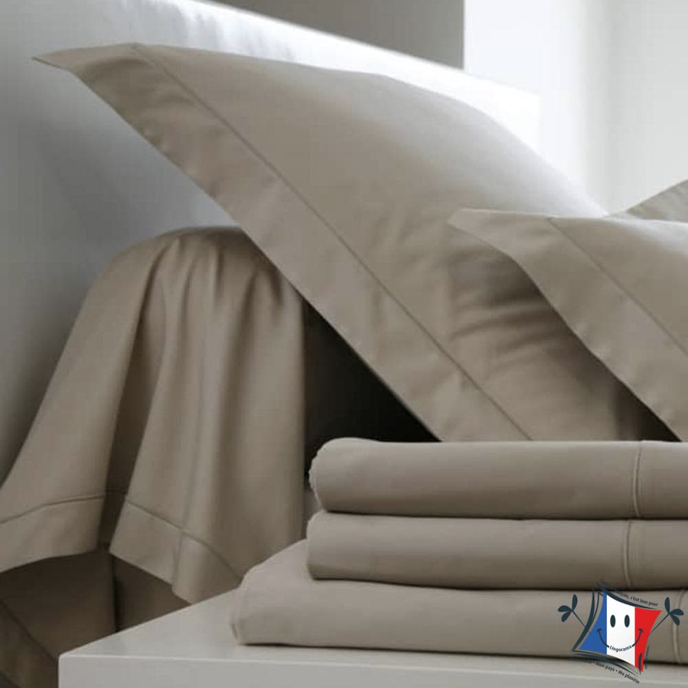 Lingorama Linge de lit Taie traversin percale unie 140 cm blanc