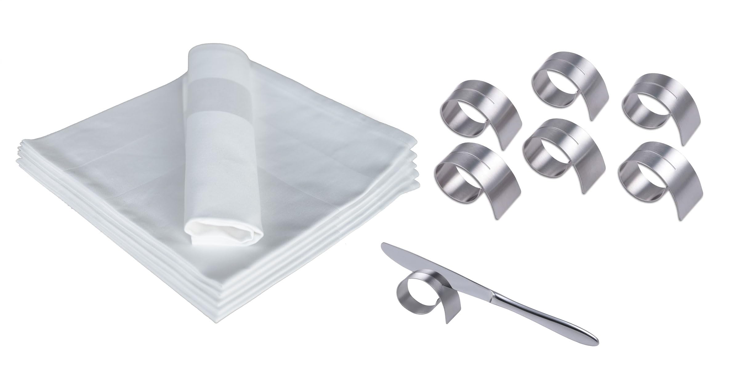 TEXPOT Servietten serviettes coton 40x40 cm blanc lot 6