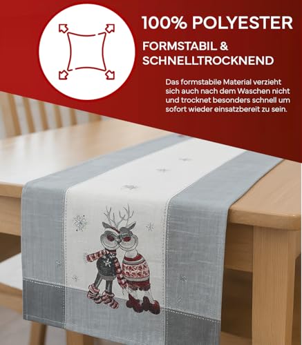 TEXPOT Tischläufer élan chemin de table 90x40 cm Noël