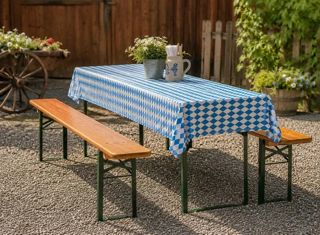 TEXPOT Gartentischdecken toile cirée 260x90 carreaux PVC