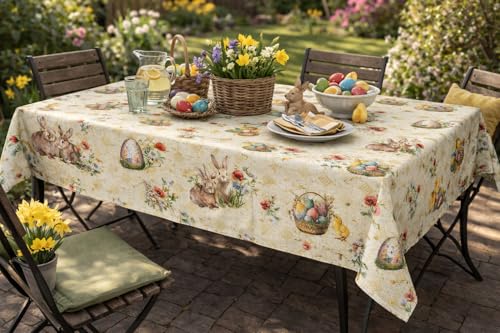 TEXPOT Gartentischdecken Pâques toile cirée 340x140 cm PVC