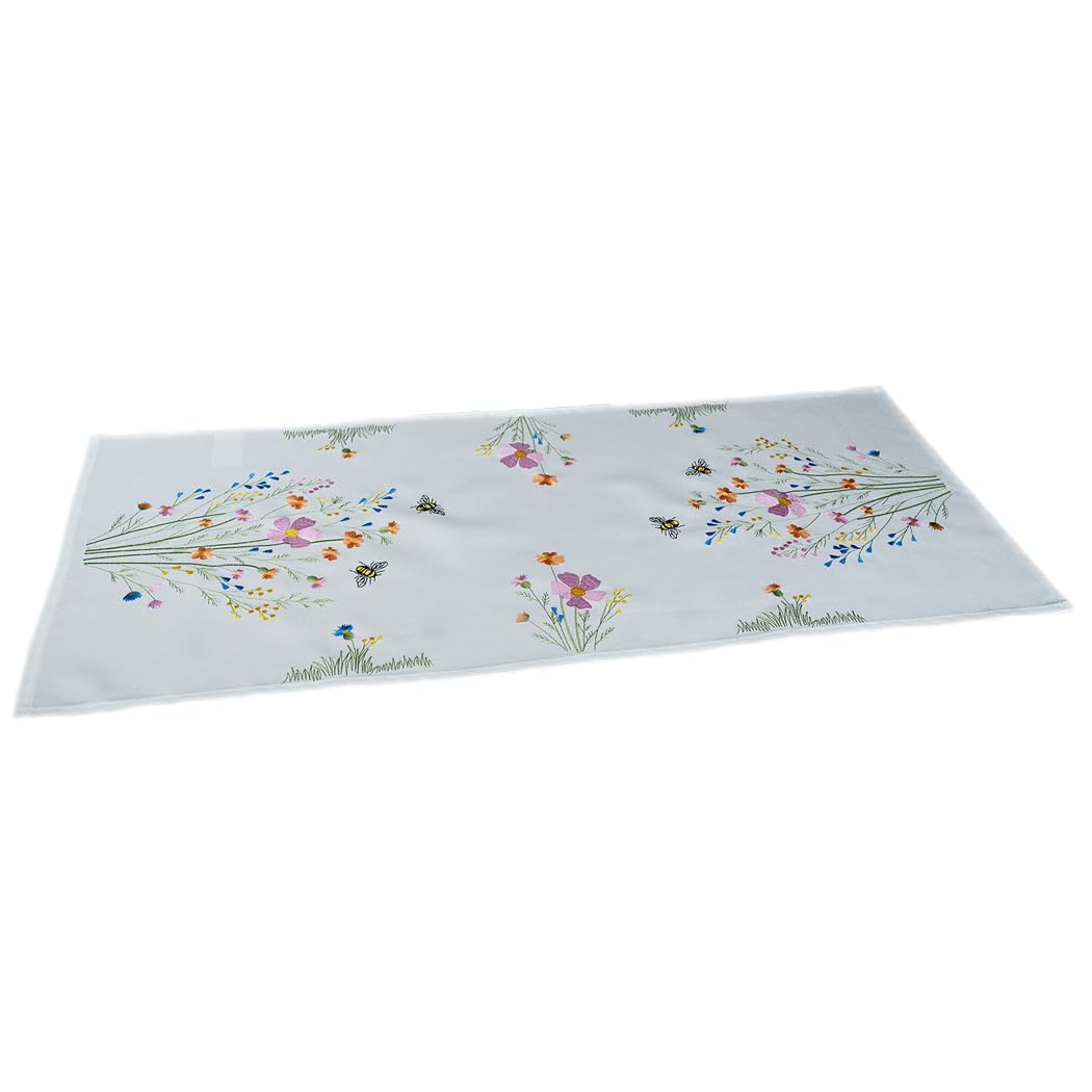 Texpot Tischdecken nappe 110x110 fleurs abeilles polyester