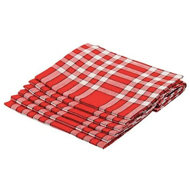 Lingorama Cuisine Normandes serviette table coton rouge 50x50 lot 6