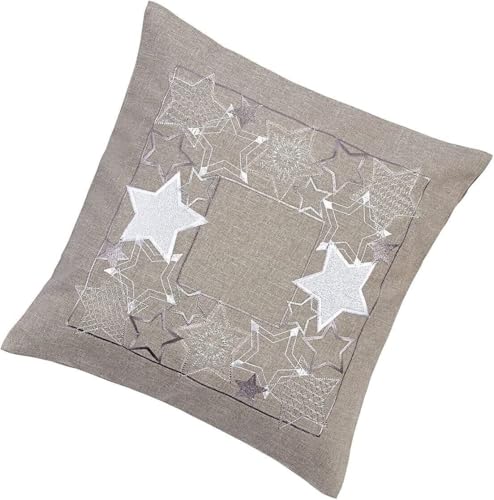 Texpot Kissenhüllen housse de coussin Noël étoiles grise