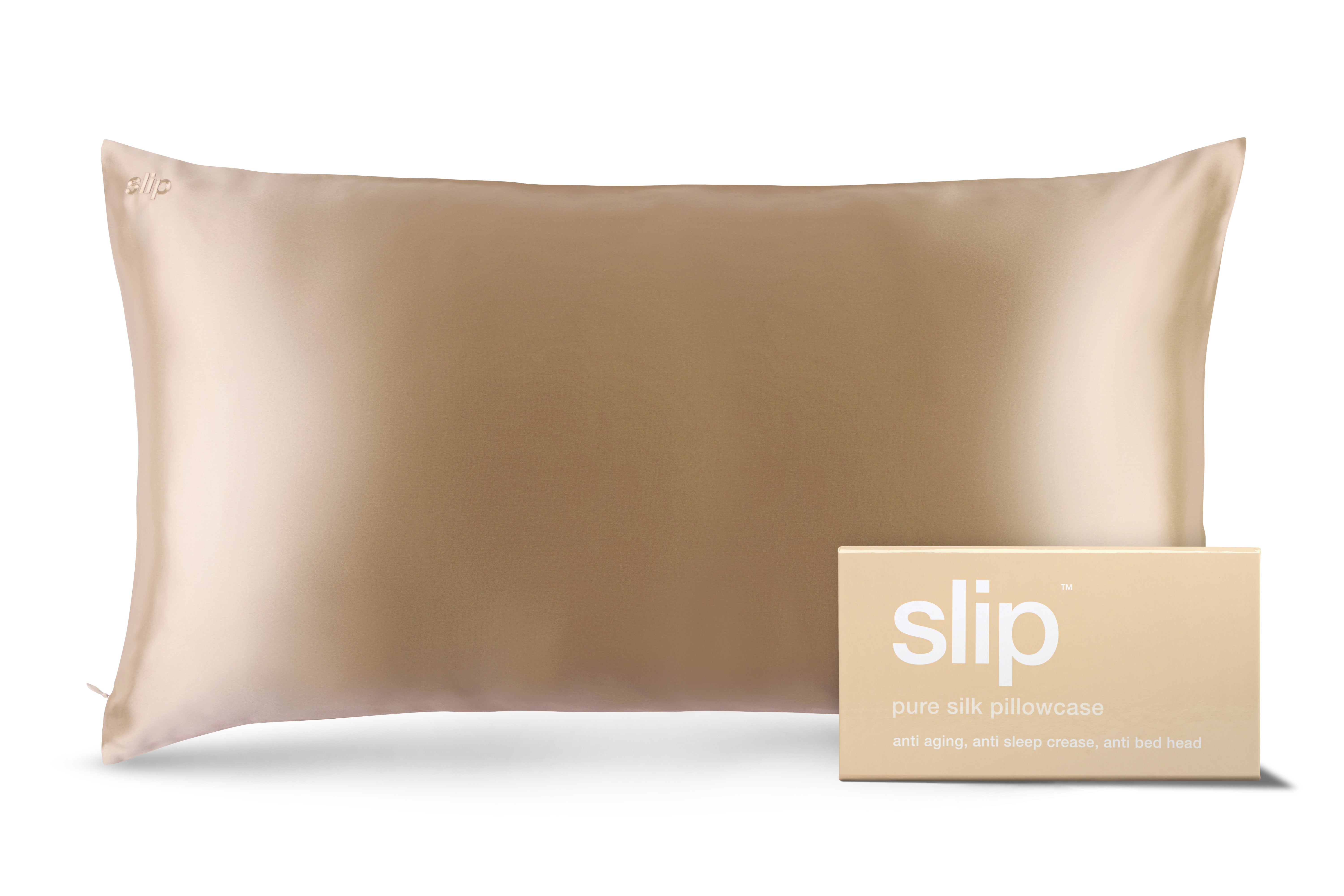 Slip Caramel King Zippered taie d'oreiller soie 51x91