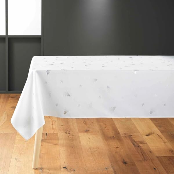 PROMO LINGE Nappes de Fêtes nappe 150x240 cm sapin argent blanc